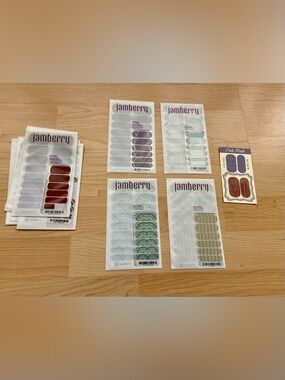 Jamberry Nail Wraps 4 Complete Sheets with Bonus Pedi Pack and 7 Partially Used
